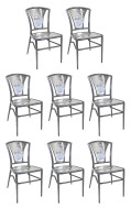 #S11 Bundle Sale, 8 Outdoor Aluminum Armless Chairs